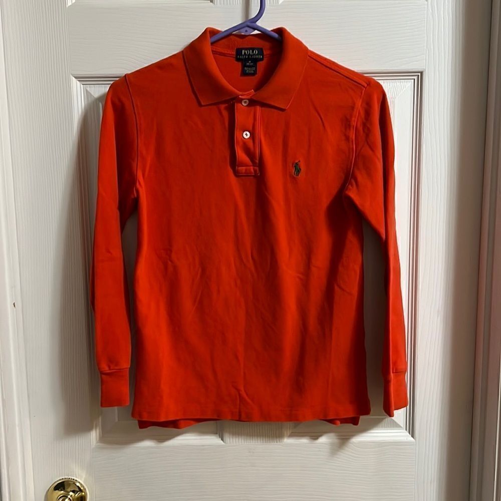 Polo Ralph Lauren orange size medium (10/12) long sleeved shirt.